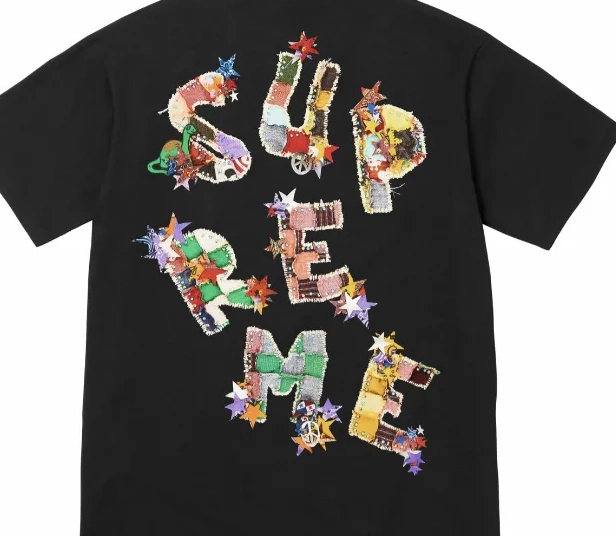 T-shirt XL S M Patchwork L White Printed Tee Back Black and Color Logo Letter 24SS 0926